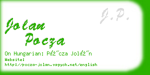 jolan pocza business card